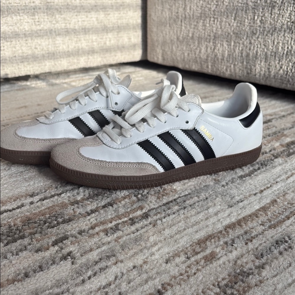 Adidas Classic White and Black Trainers